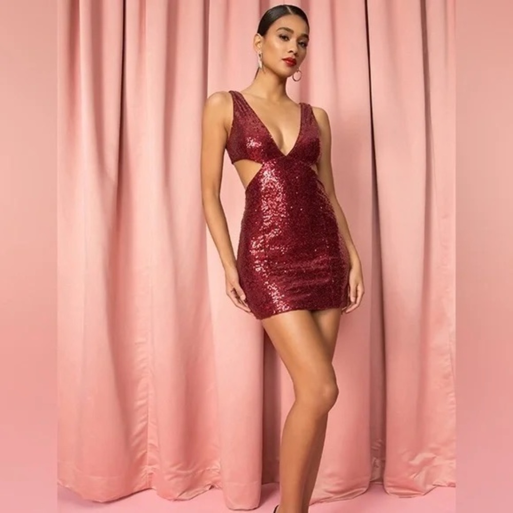 Superdown Red Sequin Dress